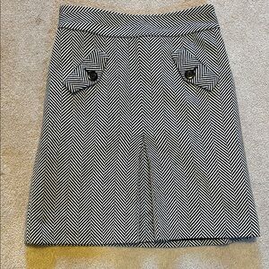 Black and White herringbone Women's Skirt